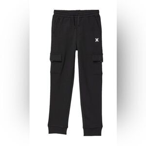 Hurley Cargo Jogger Pants Black Athleisure Boys Medium Pull On